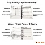 SaltWrap The Daily Fitness Planer Gym Workout Protokoll Gewichtheben Übungstagebuch und Lebensmittel Diät Tracker – tägliche und wöchentliche Seiten Zielverfolgung Spiralbindung 17,8 x 25,4 cm