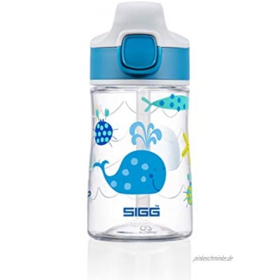 SIGG Miracle Ocean Friend Kinder Trinkflasche 0.35 L Kinderflasche mit auslaufsicherem Deckel einhändig bedienbare Wasserflasche aus Tritan