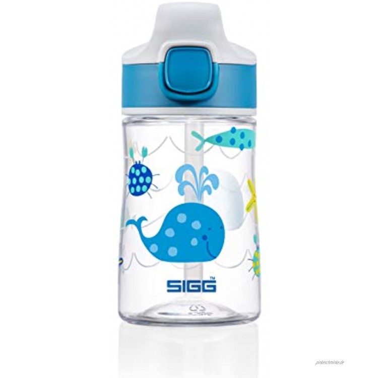 SIGG Miracle Ocean Friend Kinder Trinkflasche 0.35 L Kinderflasche mit auslaufsicherem Deckel einhändig bedienbare Wasserflasche aus Tritan