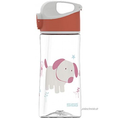SIGG Miracle Puppy Friend Kinder Trinkflasche 0.45 L Kinderflasche mit auslaufsicherem Deckel einhändig bedienbare Wasserflasche aus Tritan