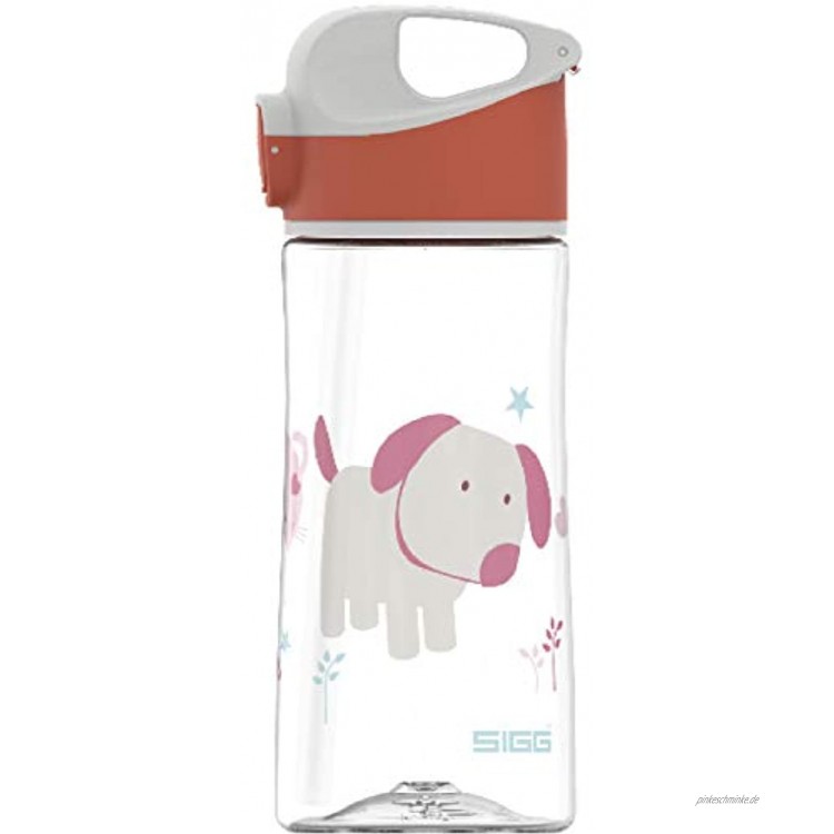 SIGG Miracle Puppy Friend Kinder Trinkflasche 0.45 L Kinderflasche mit auslaufsicherem Deckel einhändig bedienbare Wasserflasche aus Tritan