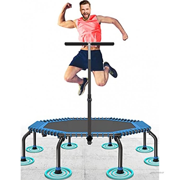 50 Fitness Trampolin Max. Laden Sie 250lbs Einfache Installation Klappbar Mini Trampoline für Kinder Indoor Zuhause Jumping