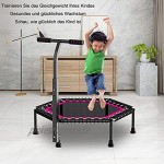 FSJD Kindertrampolin Fitness Trampolin Indoor Ca 127 cm 50 3-Fach Verstellbarem Haltegriff Leise Gartentrampolin Für Erwachsene Und Kinder