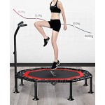 MIAOBC Fitness-Trampolin leise Gummiseilfederung Haltegriff Randabdeckung Nutzergewicht bis 150kg Trampolin für Jumping