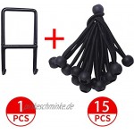 Newan 15 x -Bungee-Seile für Fitness-Trampolin + Spannwerkzeug â€“ max. Begrenzung 150 kg