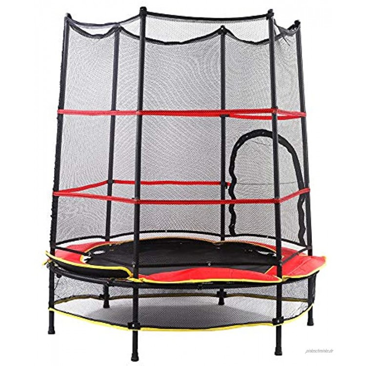 WJIN 55 Zoll großes Trampolin mit Schutznetz-Runde Outdoor Indoor Junior Kid Trampolin Jump Bounce mit Sicherheitsnetz Kleinkinder Spiel