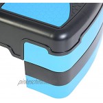 Bontour Stepper Aerobic Steppbrett für Zuhause Höhenverstellbar Trainingsgerät für Fitnessgeräte mit Einstellbarer Riser-Höhe und Rutschfester strukturierter Oberfläche Schwarz Blau
