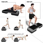 KPOON Trittbrett Multifunktions Fitness Stepper 3 Level Aerobic Stepper Board for Haus und Gym Yoga grau Sportzubehör Color : Grey Size : Free Size