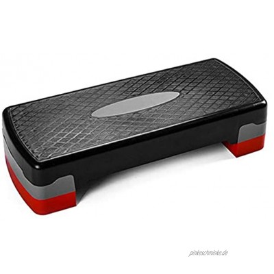 QiHaoHeji Aerobic Stepper Aerobic Step Aerobic Trainer Verstellbare Plattform Griffige Oberfläche Übung Step-Plattform mit 2 Riser Farbe : Black Size : 65X28CM