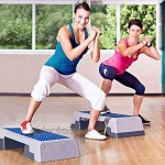 Z-Color Aerobic Step-Plattform Übungs-Trainings-Stepper mit Rutschfester Oberfläche justierbarer 12cm 17cm und 22cm Haushalt Yoga Fitnessgeräte Color : Gray