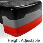 ZDAMN Einstellbarer Übungs-aerober Schritt Aerobic Step Aerobic Trainer Verstellbare Plattform Griffige Oberfläche Übung Step-Plattform mit 2 Riser Aerobe Schritt Farbe : Black Size : 65X28CM