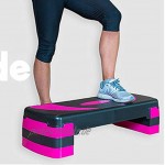 ZzheHou Aerobic Step Plattform Aerobic-Übung Stepper Plattform for Schritt Workouts Fitness Pedal Heimsportgeräte Einstellbare Höhe Farbe : Rose red Size : 70.5x27.5x20cm