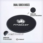 FitBeast Kern Übung Sliders 2 Dual Sided Gliding Discs Kerngleitstücke für Teppich- und Hartböden. Core Sliders für Bauchmuskeltraining Ganzkörpertraining Crossfit at Home Gym