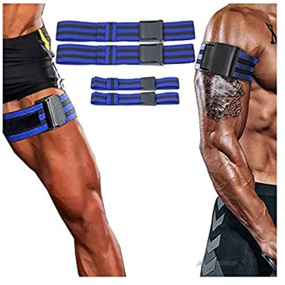 Lihuzmd Blutflussbeschränkungsbänder,Okklusionstrainingsgurte Arme & Beine Training Gewichtheben Training für Muskelwachstum,Blau