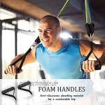 LOOEST 17pcs Pull Rope Set Yoga-Übung Fitness Training Band Gummischlaufe Schlauch Bands Gym Tür-Anker-Ankle Straps-Widerstand-Bänder Sports