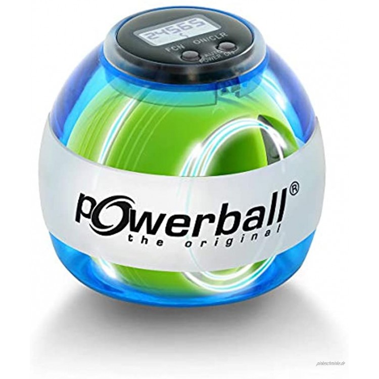 Powerball Max Blue gyroskopischer Handtrainer mit blauem Lichteffekt inkl. Drehzahlmesser transparent-blau das Original von Kernpower