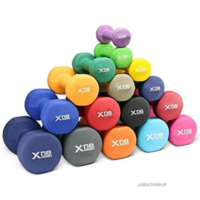XN8 Neopren Hanteln 2er Set Hantelgewichte von 1-10 kg Hantelset Gewichte Kurzhanteln Set für Gymnastik Aerobic Pilates Frauen Männer