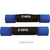 Yate Neopren Soft Hanteln Set Gymnastikhanteln 2 x Fitnesshanteln Handschlaufe 1kg blau mit Softtouch Griffen für Aerobic Fitnesstraining und Leichthantel-Training