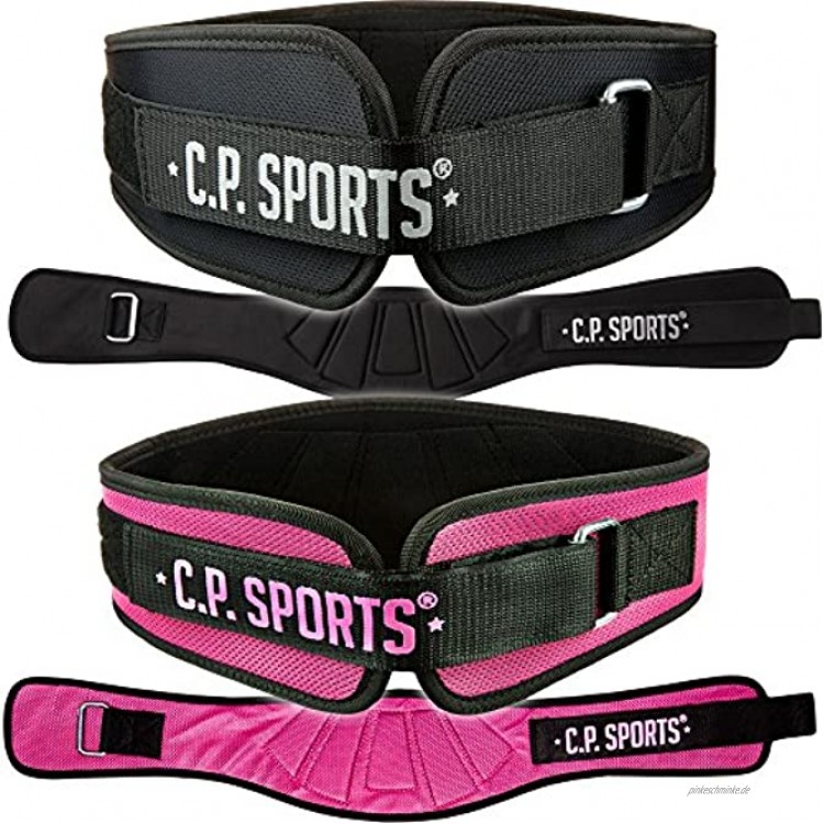 C.P. Sports Profi Ultraleichtgürtel Gewichthebergürtel in schwarz oder pink Rückenstützgürtel,