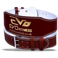 EVO Fitness Gewichtheber Gürtel 6" aus Reinem Leder Bodybuilding Rücken Unterstütung Bandage