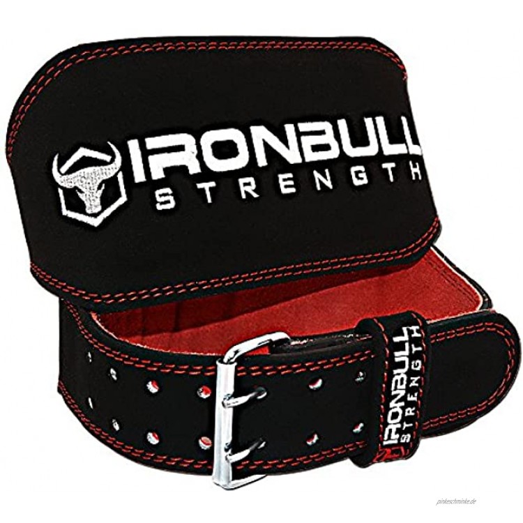 Iron Bull Strength Gepolsterter Gewichthebergürtel 6-Inch Wildleder Gewichtgürtel Strapazierfähige Und Angenehme Rückenunterstützung Für Schweres Gewichtheben Crossfit und Fitness