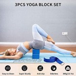2 Pack Yoga Blöcke mit 1.8m Yogagurt Fitness Block Yogablock Hochdichter Eva-Schaum Yoga Block Doppelpack Umweltfreundlich Leicht Yoga Pilates Training Dehnübungen für Anfänger und Fortgeschrittene