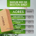 Aores Yoga Block Kork 2er Set Ökologisch in Europa hergestellt Plastikfrei und Vegan Inklusive eBook Yogaklotz Kork für Yoga Fitness & Pilates