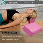 arteesol Yoga Block 2er Set und Yogagurt leicht und hoher-Dichte Eva-Schaum yogablock Rutschfester Stabiler yogaklotz verwendet für Yoga Pilates Meditation und tägliche Übungen