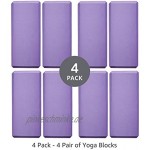 Basics 2-Set Yoga Blocks Purple 4-Pack Total 8 blocks