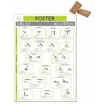 beneyu ® Yoga Poster für Yoga Block mit Yoga Asanas in Deutsch DIN A2 60x42cm Klimaneutrale Produktion auf A4 gefalzt gefalten DIN A2