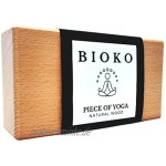 BIOKO Yoga Block 2er Set + Massageball ökologisch Yoga Klotz aus Buche 100% Natur Yogaklotz für Yoga Anfänger und Fortgeschrittene Meditiation Pilates Fitness Zubehör Hilfmittel ECO und BIO