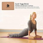 DAZISEN Yoga Block Kork Yoga Übungsziegel Set Anzug für Anfänger Widerstandsbänder Stretchband