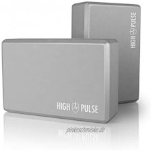 High Pulse® Yoga Block 2er Set Hartschaum in versch. Farben – Hochwertige Yogablöcke als praktisches Zubehör und Hilfsmittel für Übungen die eine hohe Flexibilität erfordern