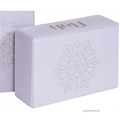 Holi Infinite Mandala Bloom Yogablock EVA | Grau | 23 x 15 x 8 cm | 1 x | Anfänger und Profis | Ungiftig | Umweltfreundlich | Positionierungsziegel