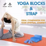 Jim's Store Yoga Block Yogablock Kork Yoga Klötze aus Naturkork Eva Yoga Blöcke 2er Set mit 1.8m Yogagurt Yoga Pilates für Anfänger und Fortgeschrittene