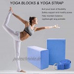 KidsHobby 2er-Set Yoga Blöcke Yogablock mit 1 Stück Yogagurt für Regeneration Training Dehnübungen