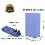 KidsHobby 2er-Set Yoga Blöcke Yogablock mit 1 Stück Yogagurt für Regeneration Training Dehnübungen