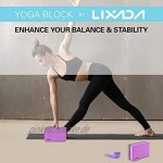 Lixada 2er Yoga Blöcke mit 1er Yoga Gurt Yoga Block Set für Yoga und Pilates Training Dehnübungen für Anfänger und Fortgeschrittene Stretch Flexibility Alignment