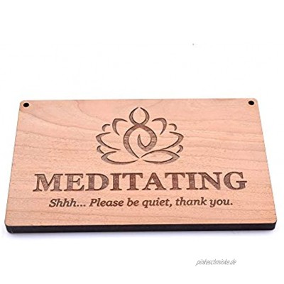 OriginDesigned Holzschild mit Gravur "Do Not Disturb" zum Aufhängen für Entspannung Yoga Zuhause Übung Kirsche