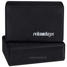 Relaxdays Unisex – Erwachsene Yogablock im 2er Set Klötze f Übungen Hartschaum rutschfest Yoga-Würfel