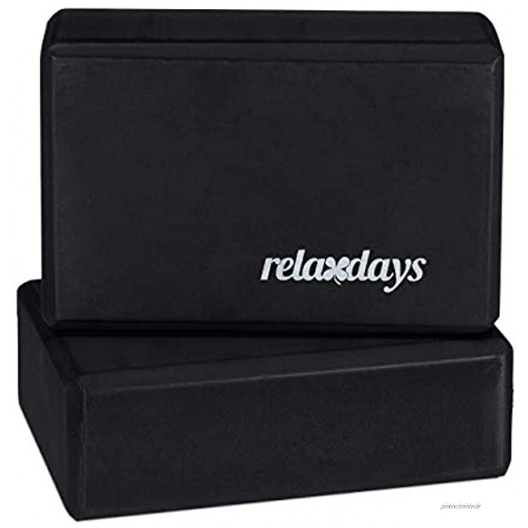 Relaxdays Unisex – Erwachsene Yogablock im 2er Set Klötze f Übungen Hartschaum rutschfest Yoga-Würfel