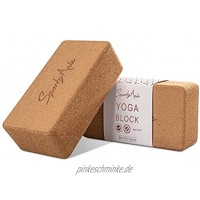 SportyAnis® Yogablock [2er Set] inkl. Trainingsbuch – Korkblock Yogaklotz für Yoga Pilates und Meditiation für Anfänger und Profis – Yoga-Block aus Naturkork