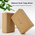 TOPLUS Yoga Block für Anfänger und Fortgeschrittene aus 100% Naturkork，Korkblock Yogablock Kork für Fitness Yoga & Pilates & Gymnastik，750g，23 * 15 * 7.6cm