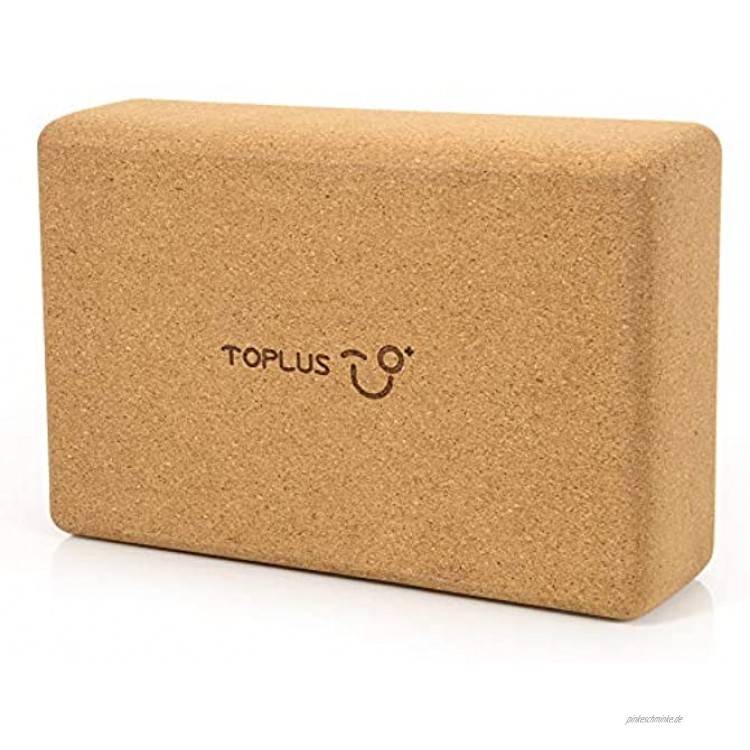 TOPLUS Yoga Block für Anfänger und Fortgeschrittene aus 100% Naturkork，Korkblock Yogablock Kork für Fitness Yoga & Pilates & Gymnastik，750g，23 * 15 * 7.6cm