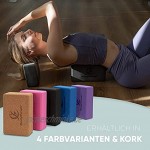 WOMA Yoga Block Kork 2er Set aus 100% natürlichem Kork für Yoga Pilates Gymnastik & Fitness Yogablock Kork 2er Set absolut rutschfest stabil & Nachhaltig mit BodyPower