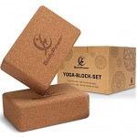 WOMA Yoga Block Kork 2er Set aus 100% natürlichem Kork für Yoga Pilates Gymnastik & Fitness Yogablock Kork 2er Set absolut rutschfest stabil & Nachhaltig mit BodyPower