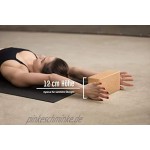 Yoga Block 2er SET Kork 100% Natur Hatha Klotz auch für Anfänger Meditiation & Pilates Fitness Zubehör Hilfmittel für Regeneration Rücken Dehnübungen & Blockaden Training Zwei Blocks Stück 75 mm