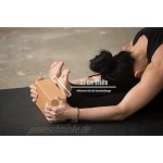 Yoga Block 2er SET Kork 100% Natur Hatha Klotz auch für Anfänger Meditiation & Pilates Fitness Zubehör Hilfmittel für Regeneration Rücken Dehnübungen & Blockaden Training Zwei Blocks Stück 75 mm
