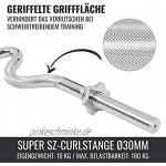 GORILLA SPORTS® Super-SZ-Curlstange 120 cm Chrom mit Sternverschlüssen in Standardnorm für Kraft-Training Bodybuilding und Fitness