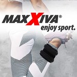 MAXXIVA® Laufgewicht-Set Rot 2 x 0,5kg Gewichtsmanschetten Arme Beine Eisensandfüllung Krafttraining Joggen Reha Workout Fitness